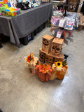 Decorative wooden pumpkin seasonal fall decor
