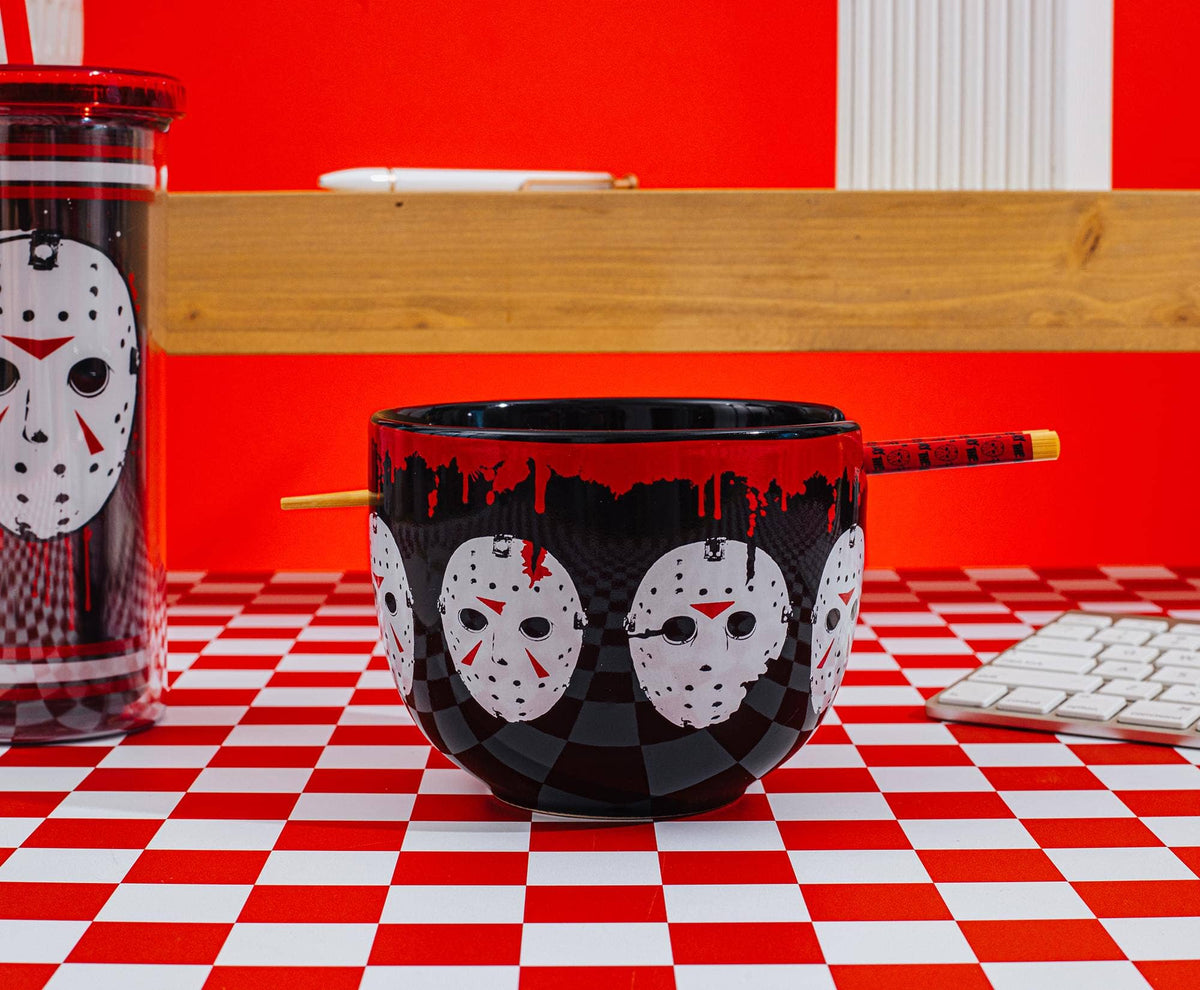 Friday the 13th Jason Mask 20 oz Ramen Bowl Set