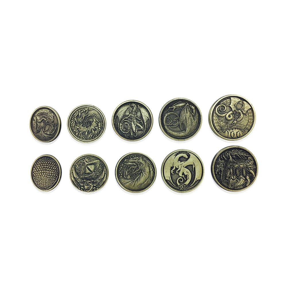 Norse Foundry Dragon Adventure Coins set of 10 metal RPG coins