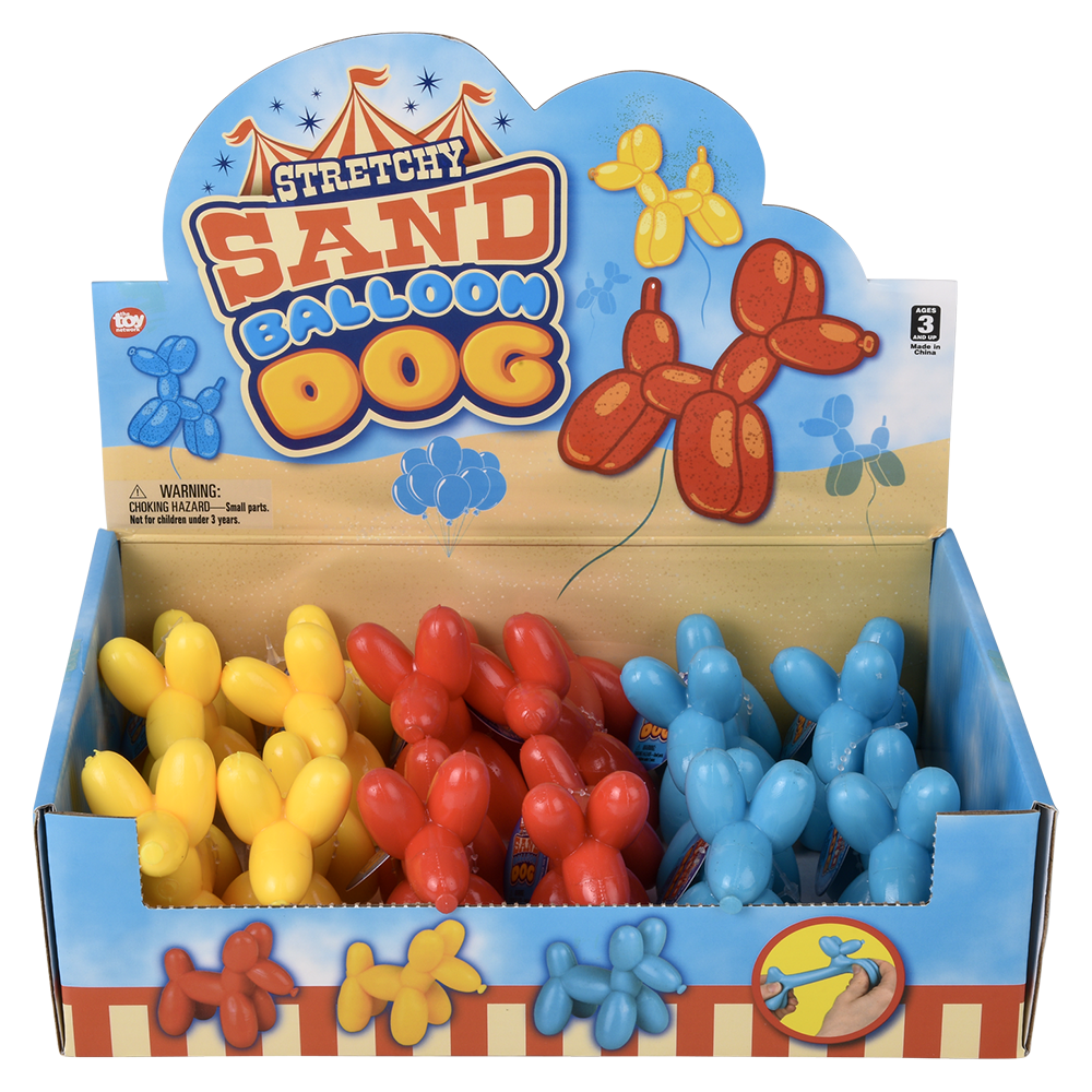 (T) 3.5" STRETCHY AND SAND BALLOON DOG    12/DISP