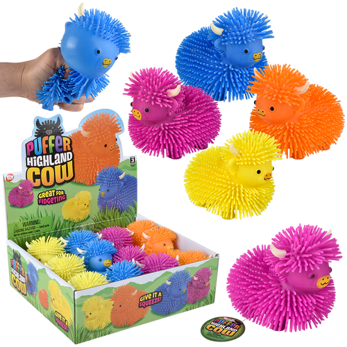 (T) 4" HIGHLAND COW PUFFER-ASSORTED COLORS