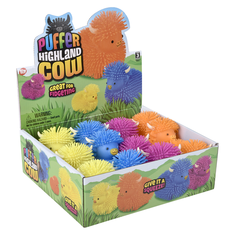 (T) 4" HIGHLAND COW PUFFER-ASSORTED COLORS
