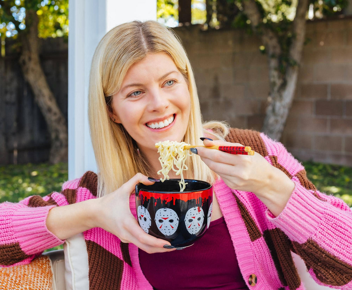 Friday the 13th Jason Mask 20 oz Ramen Bowl Set