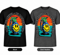 Act Peaceful Be Dangerous grenade DTF T-shirt in Black and Dark Heather