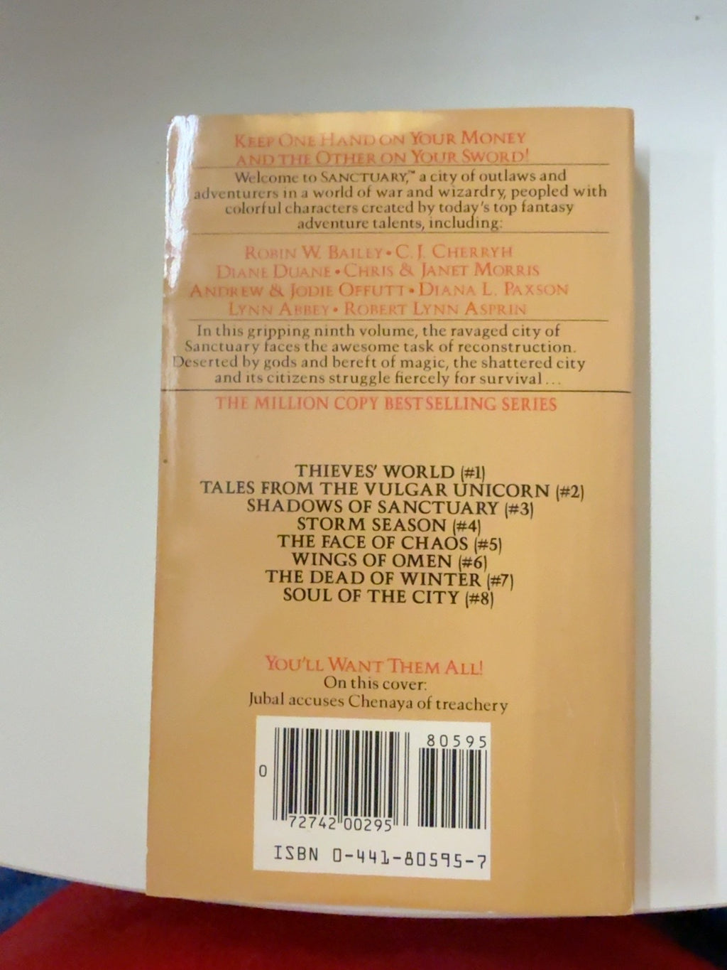Blood Ties Thieves' World Book 9 back cover and ISBN