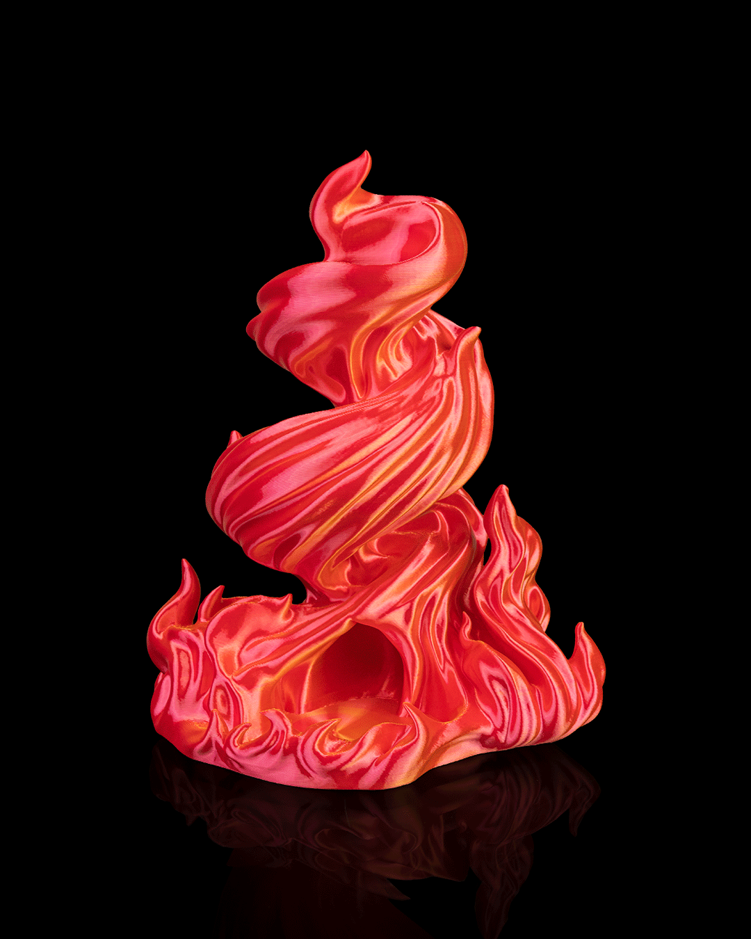 Burning Roll flame dice tower front view