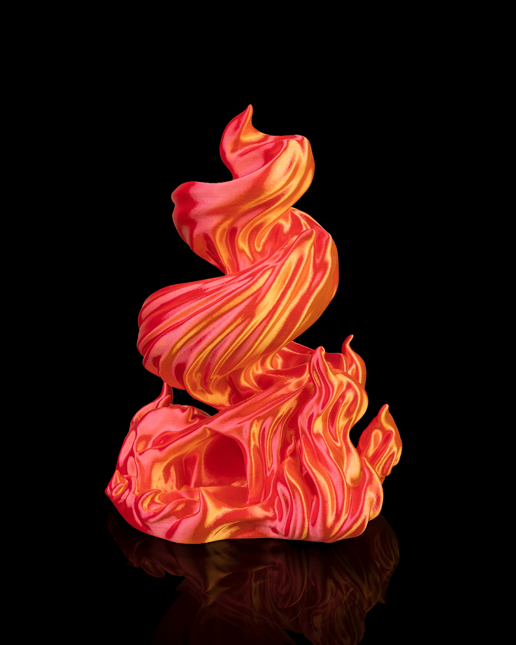 Burning Roll flame dice tower alternate front view