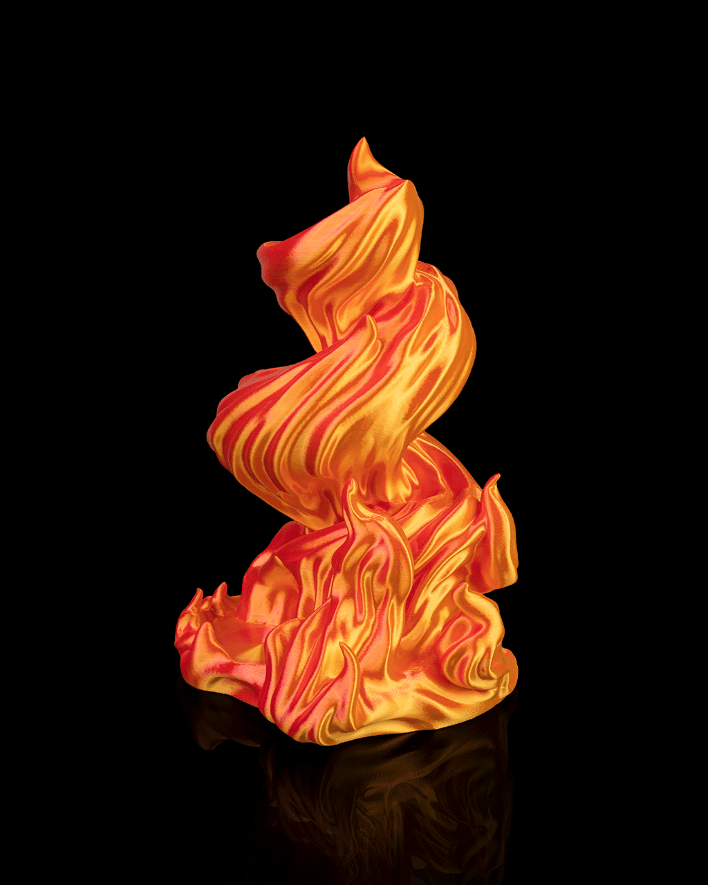 Burning Roll flame dice tower side view