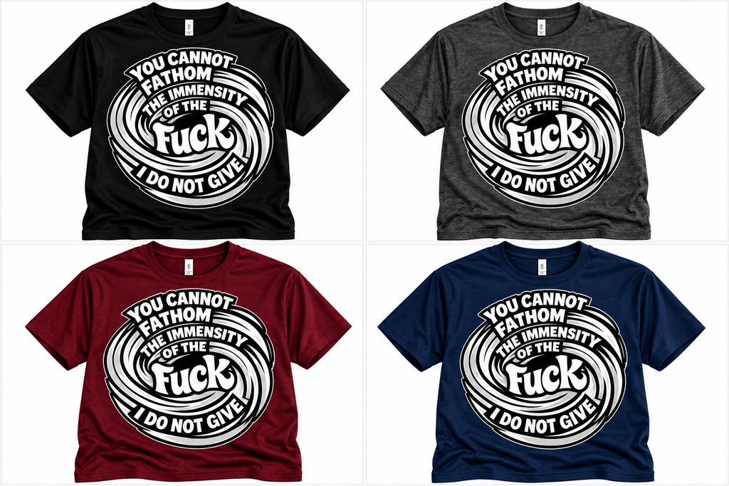 Four color Cannot Fathom T-shirt collage