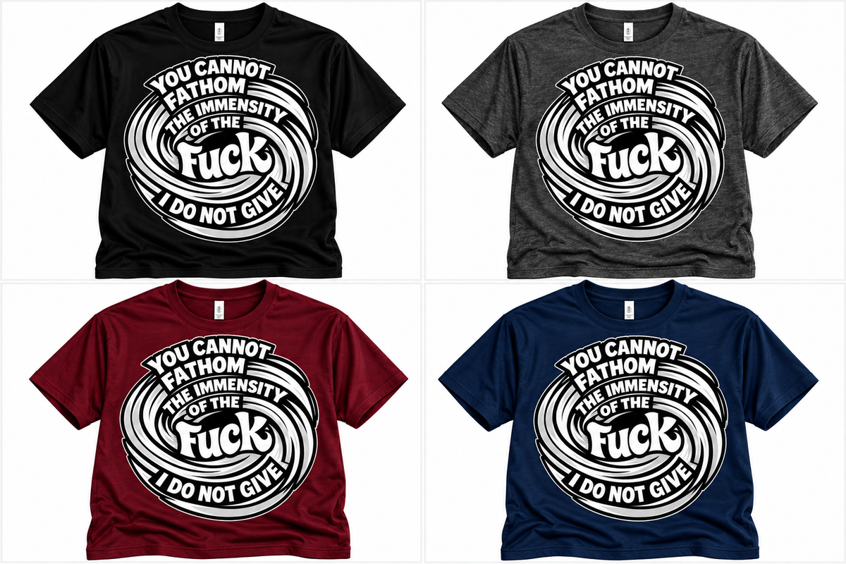 Four color Cannot Fathom T-shirt collage