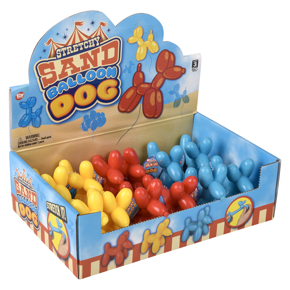 (T) 3.5" STRETCHY AND SAND BALLOON DOG    12/DISP