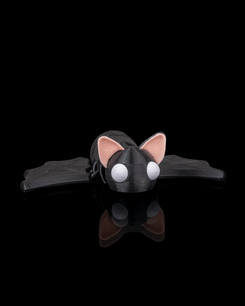 Dozy Bat articulated 3D printed flexi bat front display view
