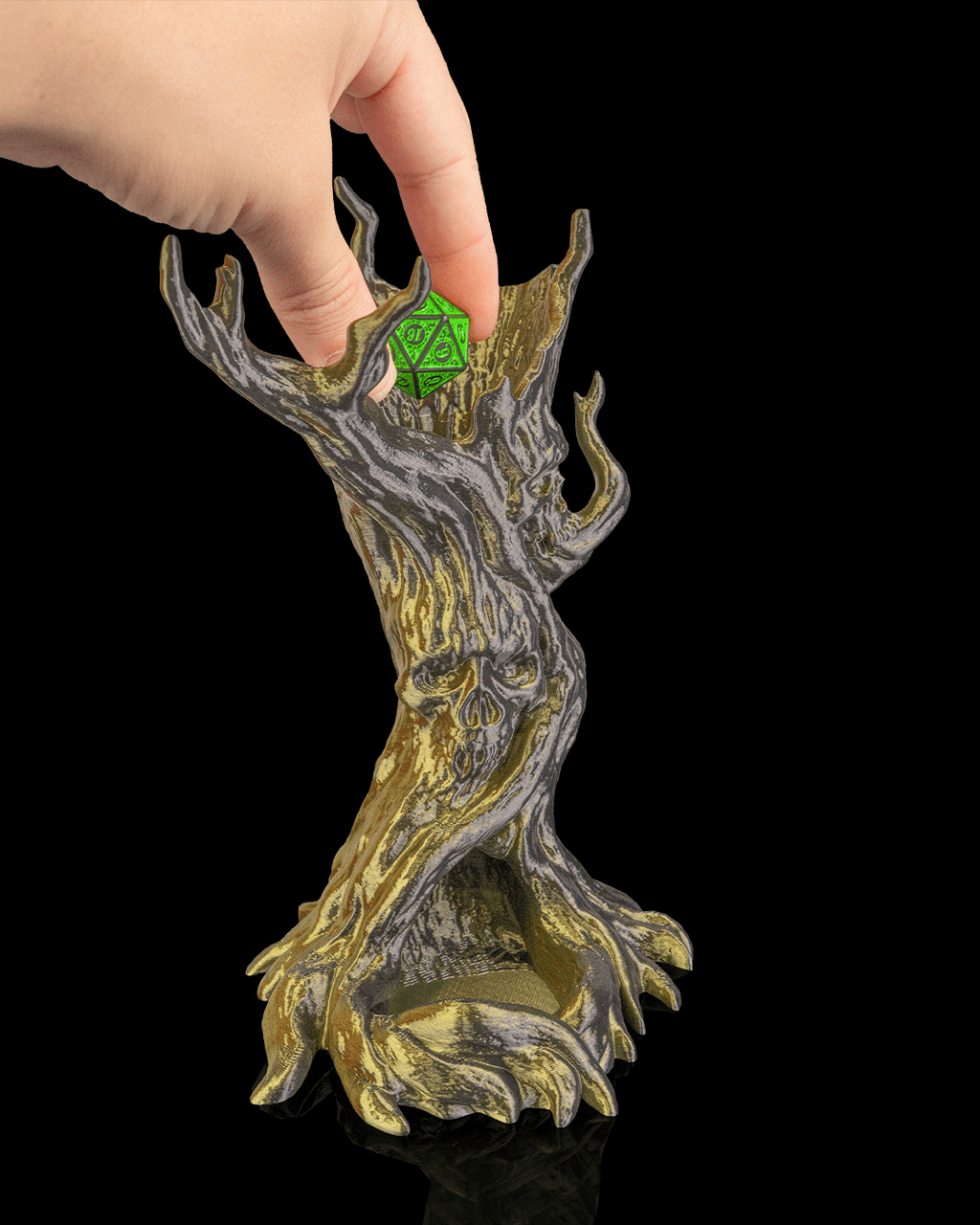 The Dreadwood dice tower demonstrating dice drop