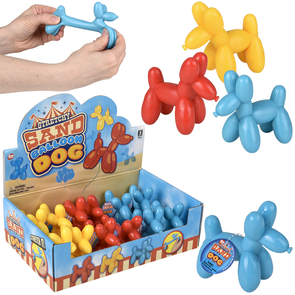 (T) 3.5" STRETCHY AND SAND BALLOON DOG    12/DISP