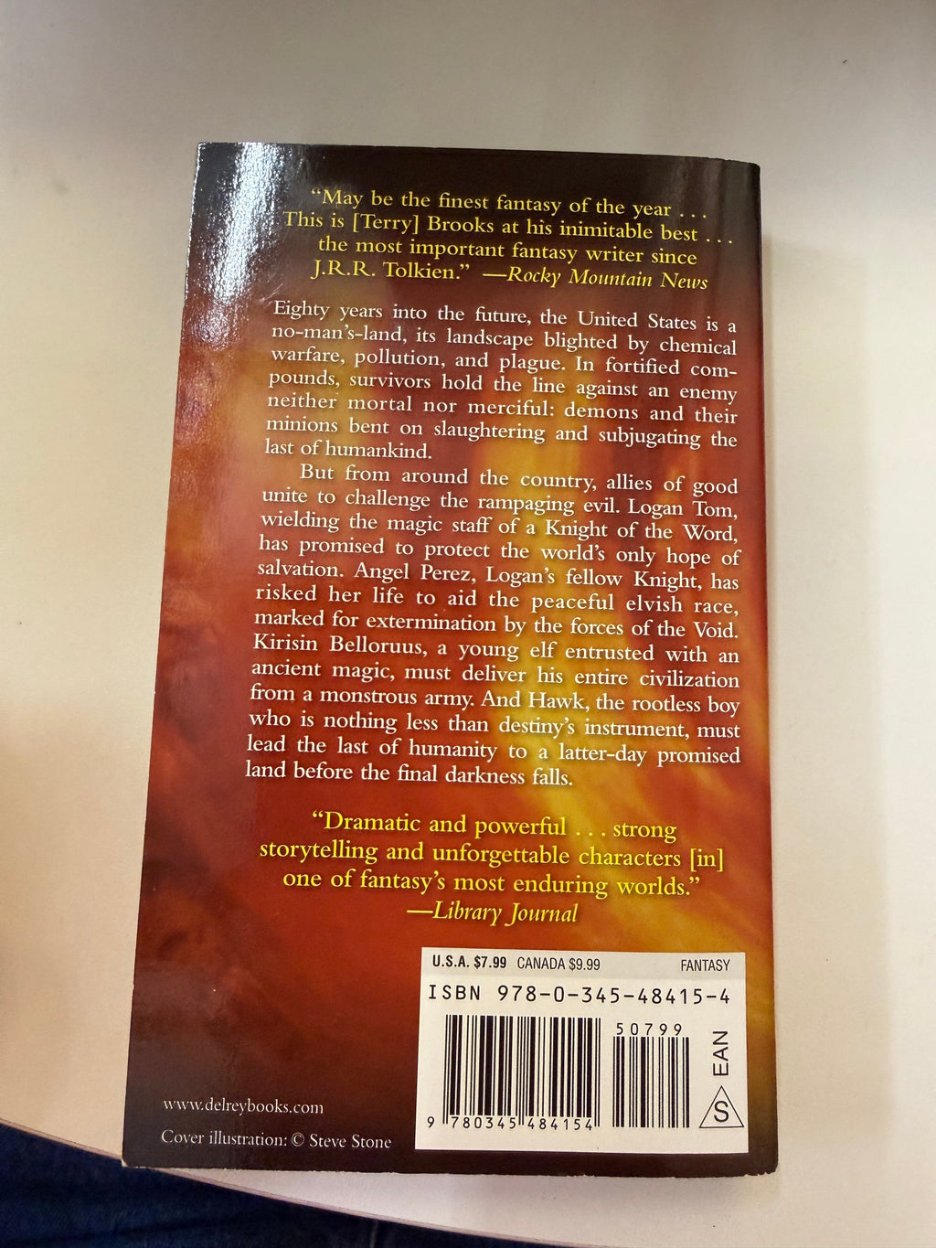 Actual back cover of Gypsy Morph 2009 paperback