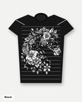 Black Ink Floral Horse T-Shirt - Black