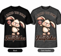 I Baked You Some Shut the Fucupcakes bunny DTF T-shirt in Black and Dark Heather