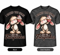 I Baked You Some Shut the Fucupcakes bunny holding cupcake DTF T-shirt in Black and Dark Heather