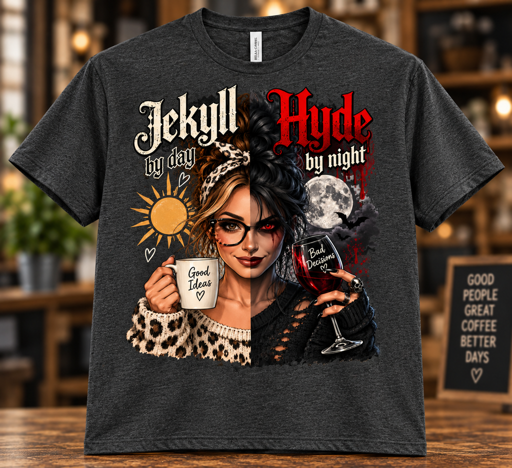 Jekyll by Day Hyde by Night Dark Heather T-shirt