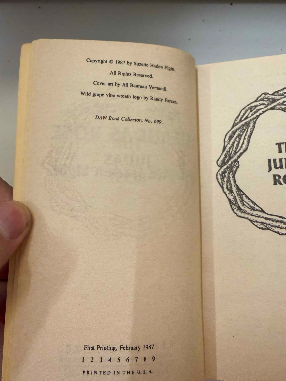 February 1987 first printing copyright page