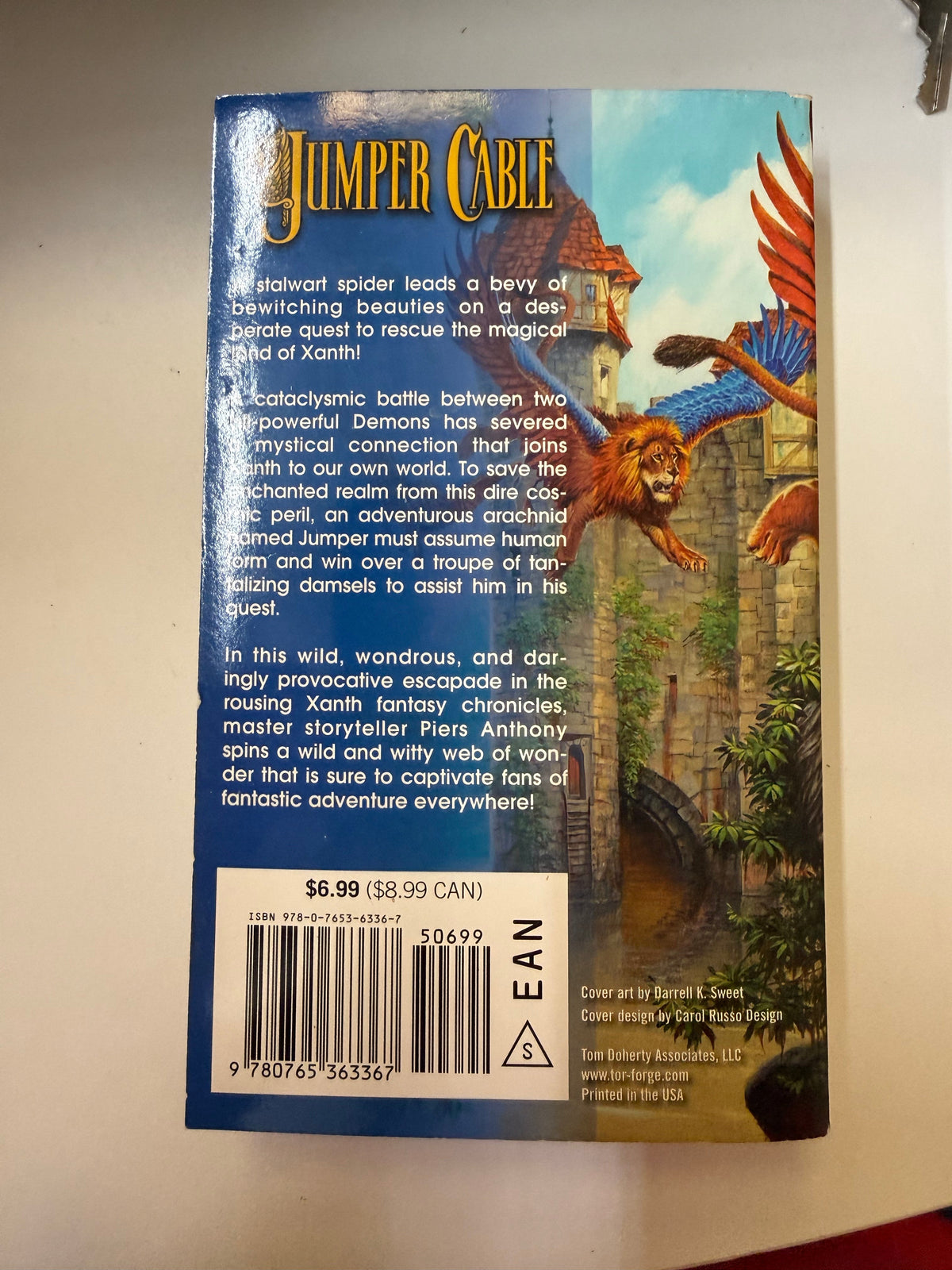 Back cover with ISBN 9780765363367