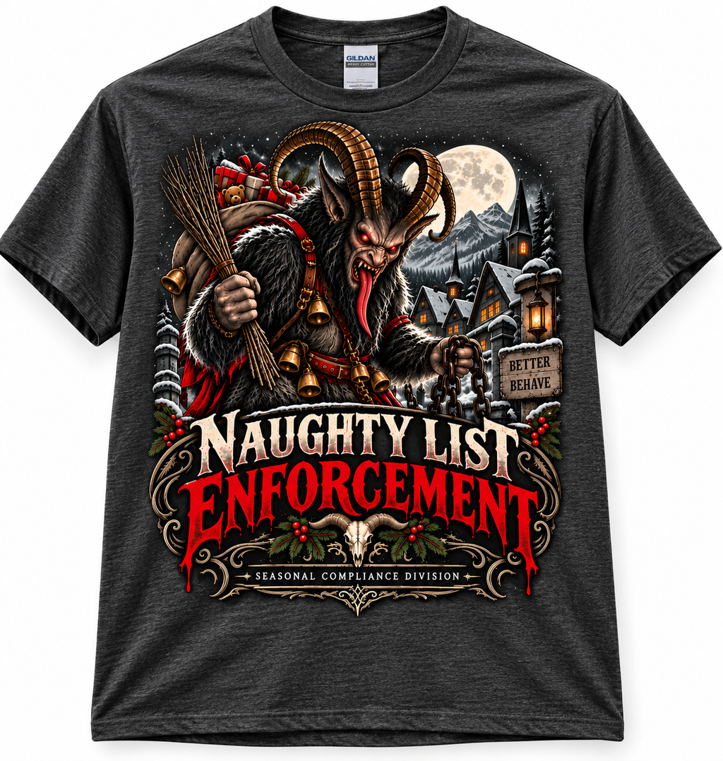 Naughty List Enforcement Dark Heather T-shirt