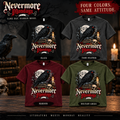 Nevermore Mondays gothic raven T-shirt color collage