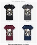 Built from the Breakdown Floral Skull Graphic T-Shirt four-color selection