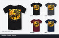 Golden Cosmic Horse Celestial Graphic T-Shirt color options collage