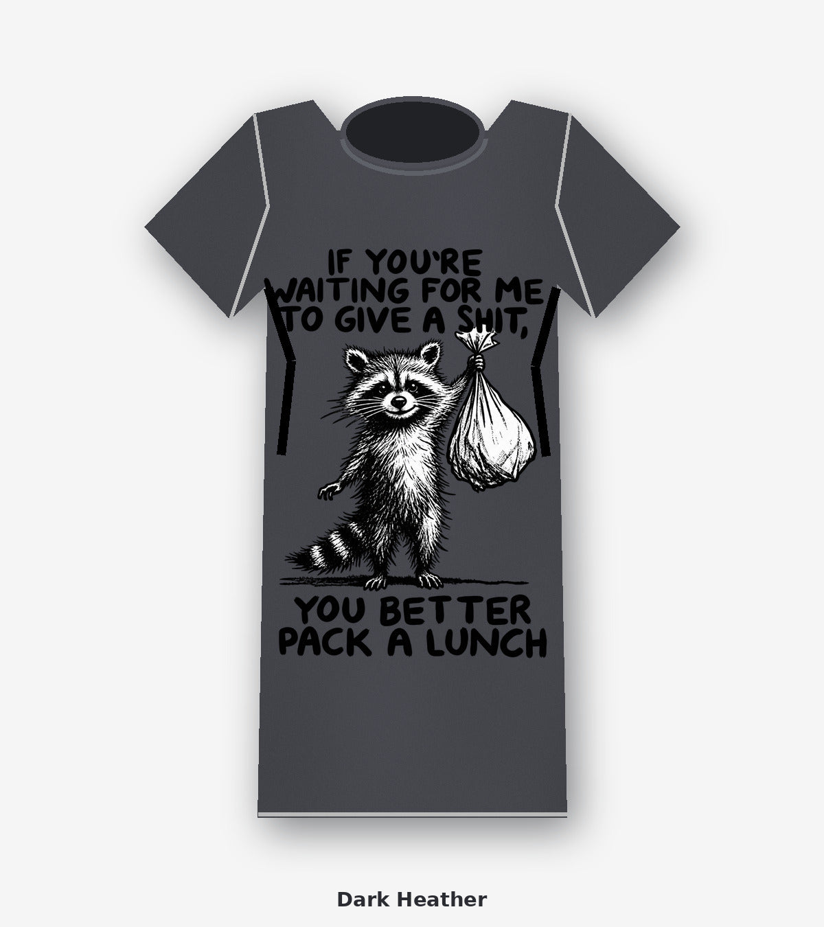 Midnight Trash Panda Raccoon Graphic T-Shirt Dark Heather