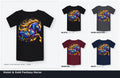 Violet and Gold Fantasy Horse Graphic T-Shirt color options collage