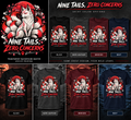 Nine Tails, Zero Concerns T-shirt colors: Black, Dark Heather, Maroon, and Navy