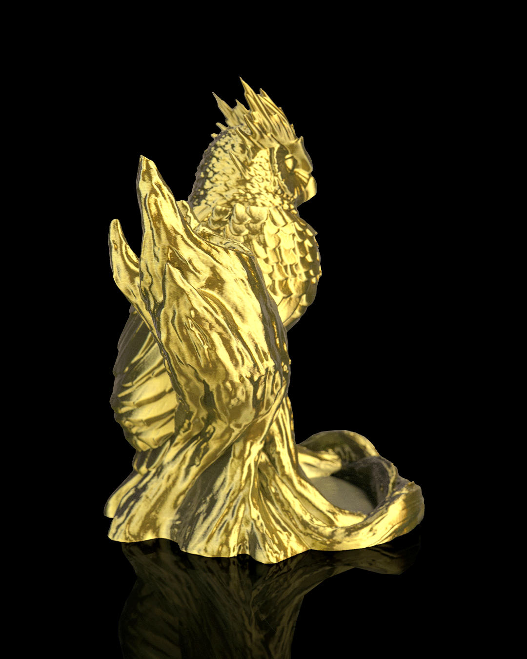 The Omen Owl Dice Tower rear side view