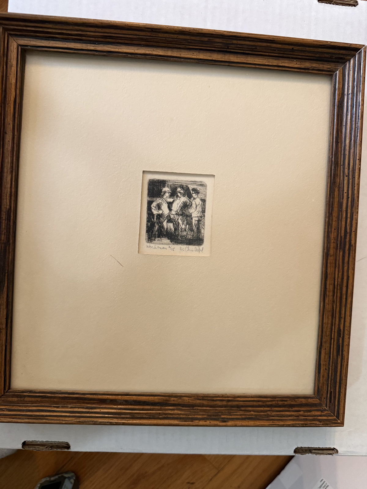 Workmen | Signed 1986 Numbered 2/15 Miniature Etching Framed front photograph