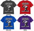 Psycho Path Grim Reaper T-Shirt in charcoal, red, royal blue and purple