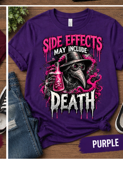 Side Effects May Include Death plague doctor T-shirt - Purple