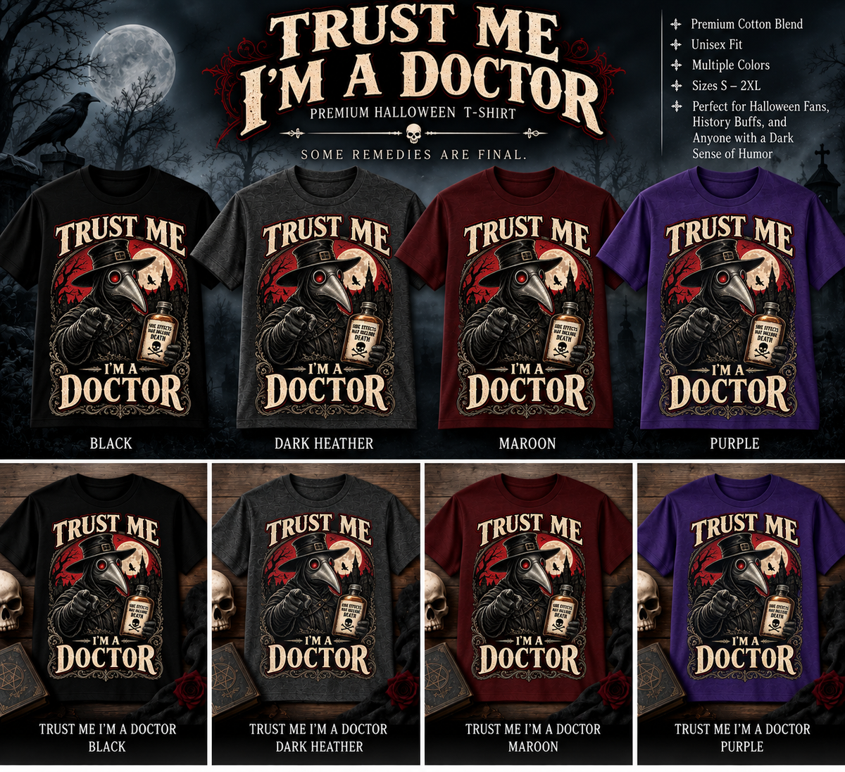 Trust Me I'm a Doctor T-shirt color collage