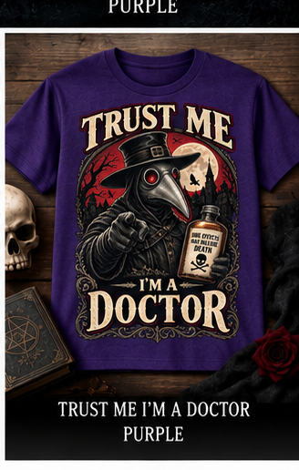Trust Me I'm a Doctor purple T-shirt mockup