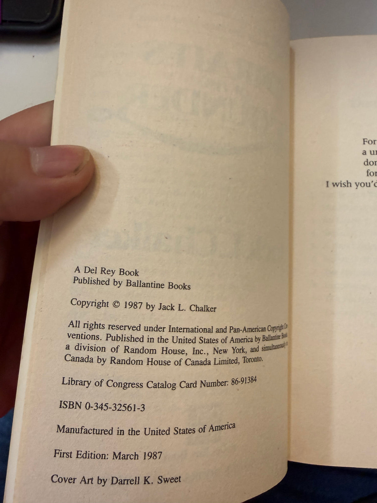 Actual copy of Pirates of the Thunder: copyright