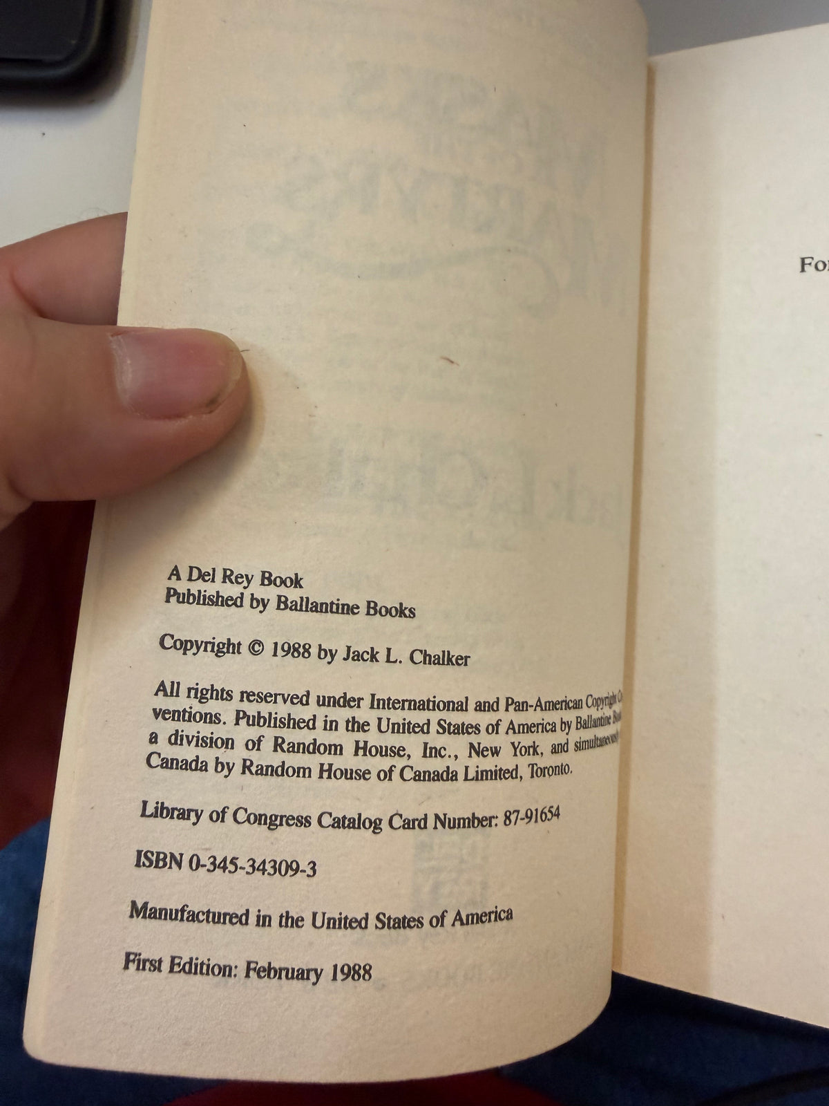 Actual copy of Masks of the Martyrs: copyright