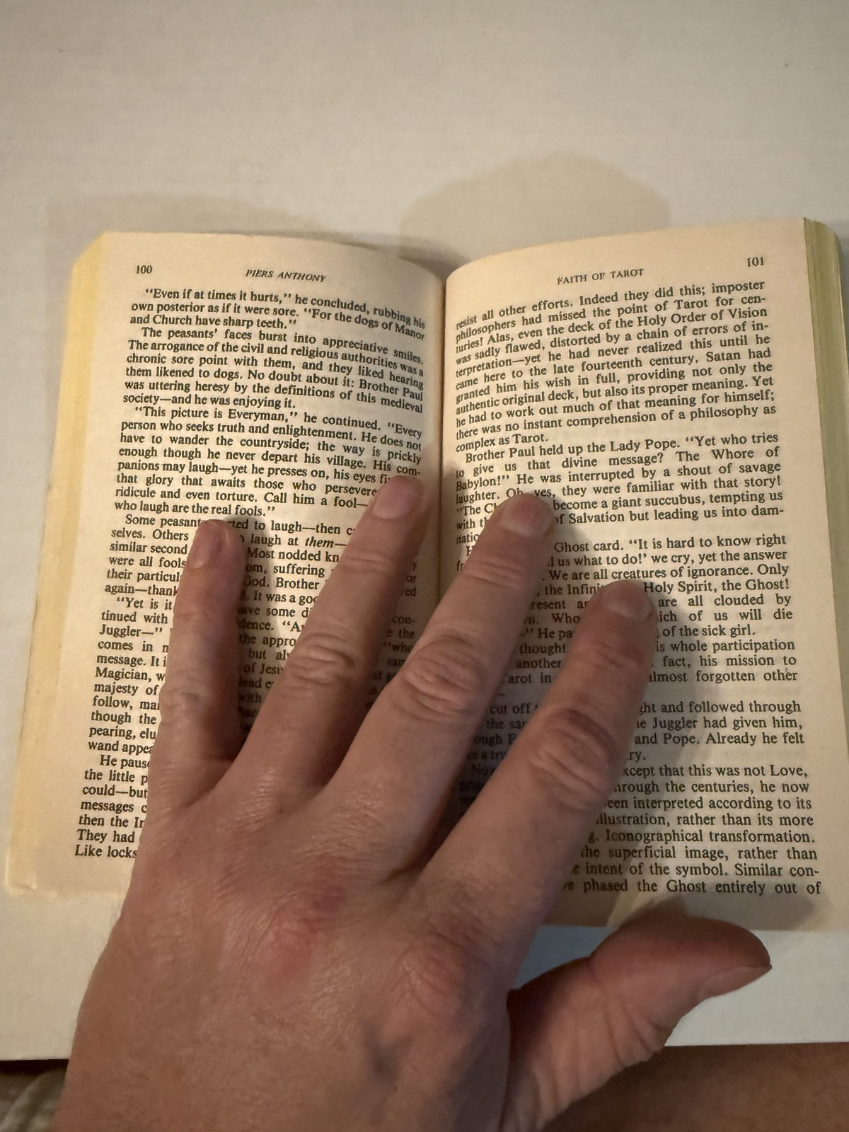 Actual interior pages of Faith of Tarot