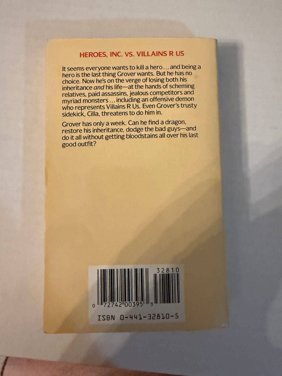 Actual back photo of Heroes, Inc.