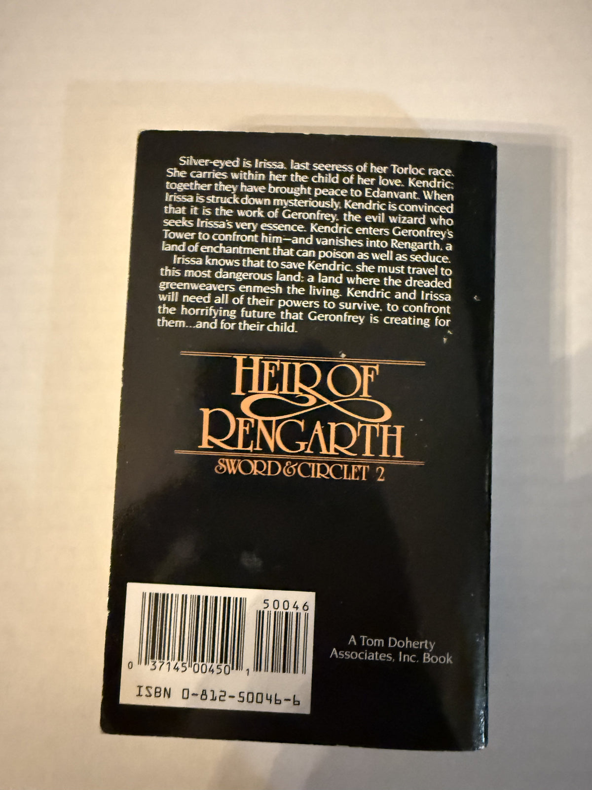 Actual back photo of Heir of Rengarth
