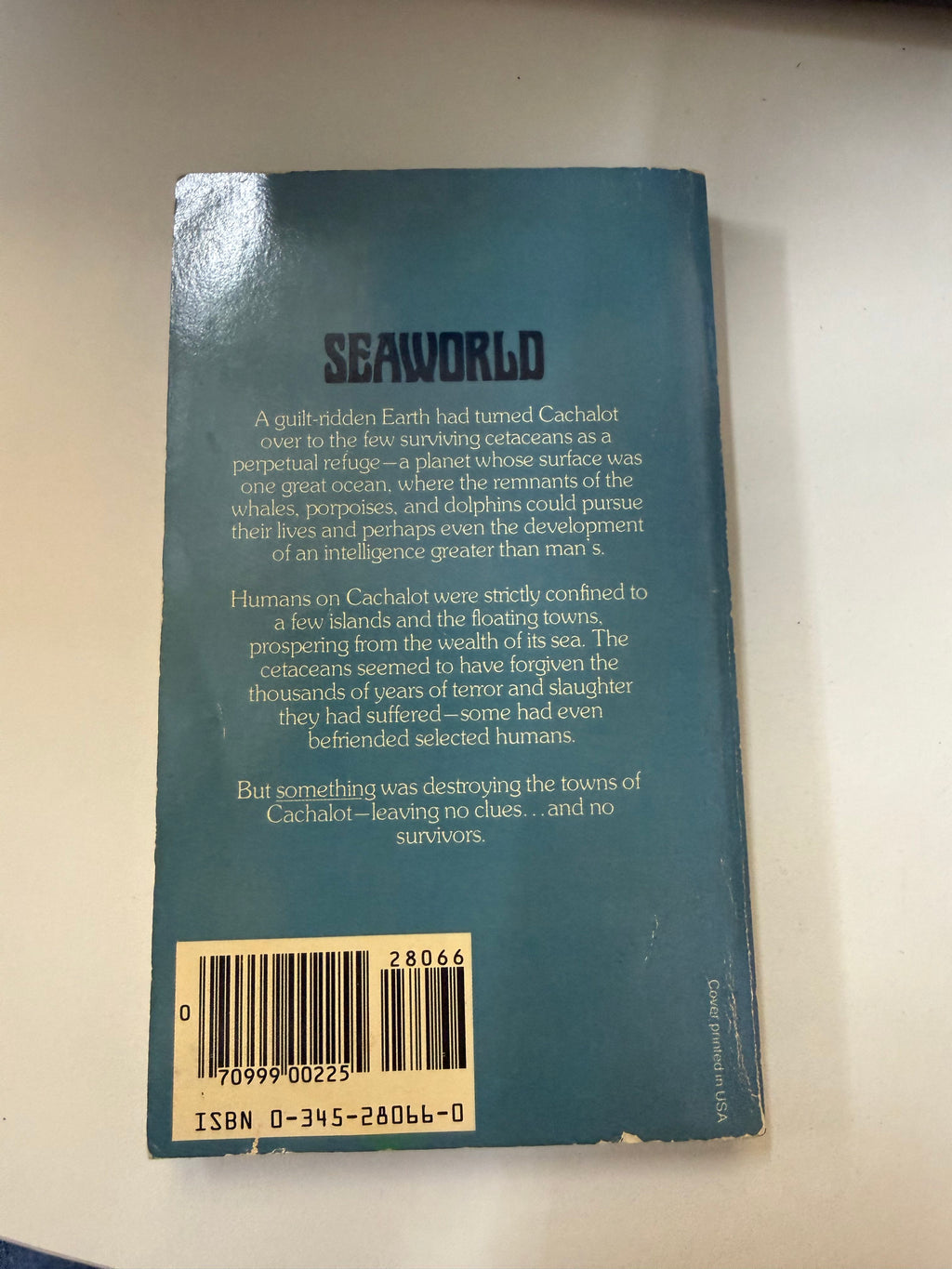 Cachalot by Alan Dean Foster; actual copy photo 3 of five