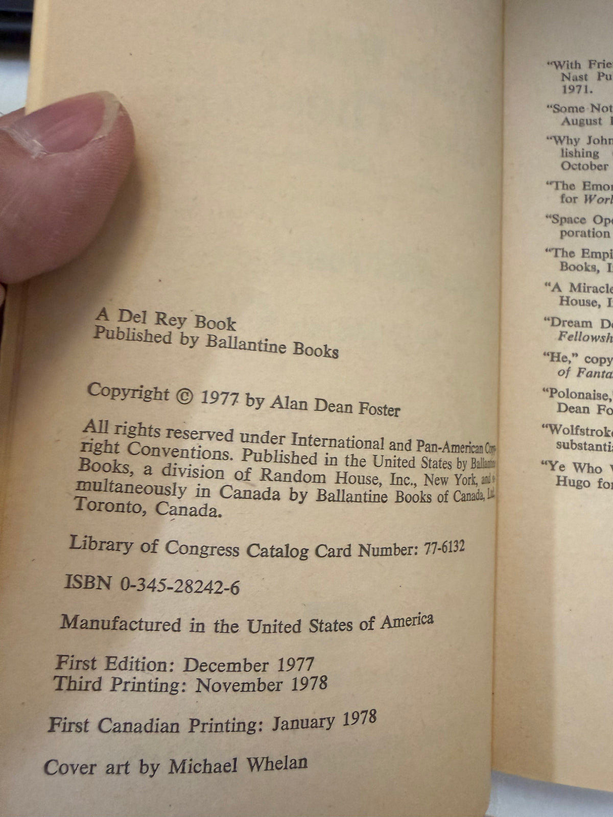 With Friends Like These... by Alan Dean Foster; actual copy photo 4 of five