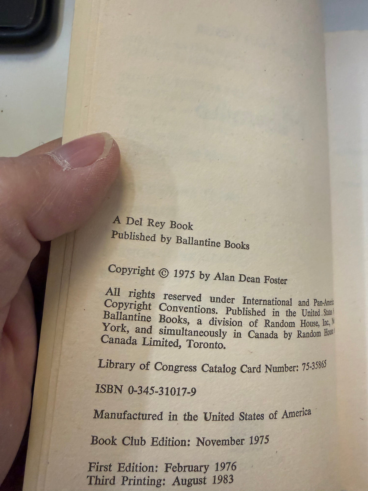Midworld by Alan Dean Foster; actual copy photo 4 of five