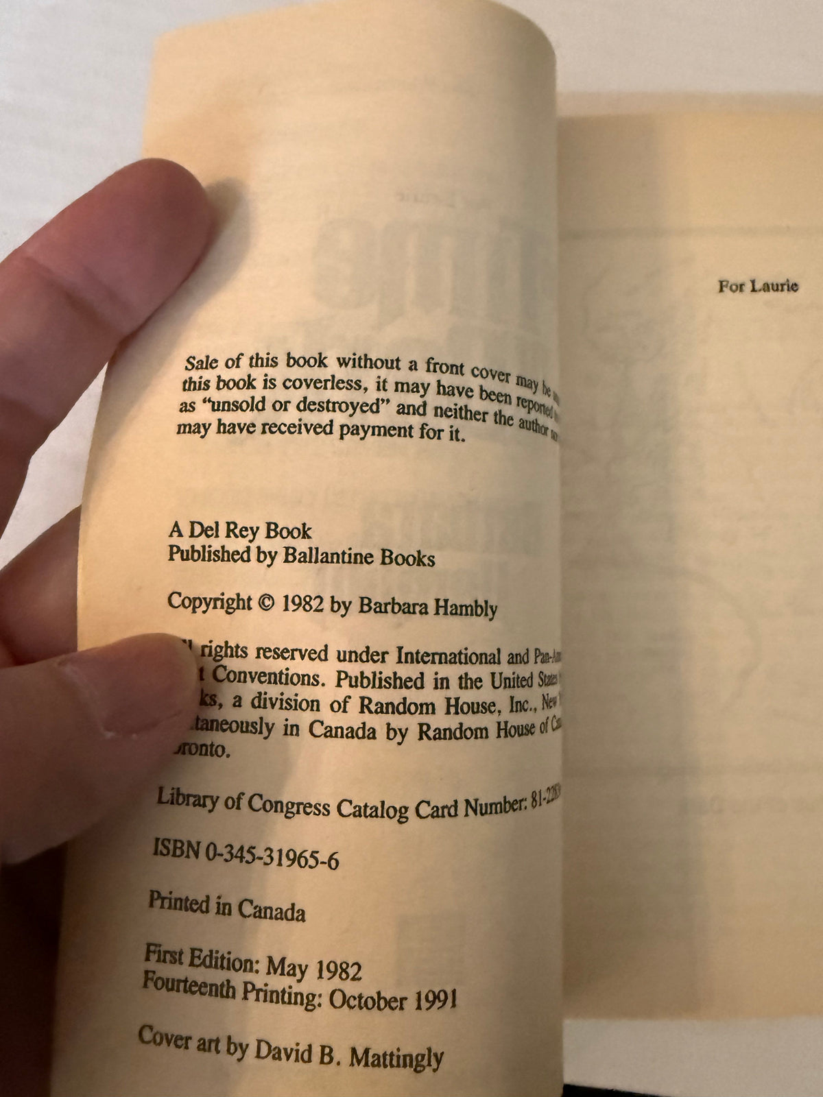 The Time of the Dark, interior actual copy