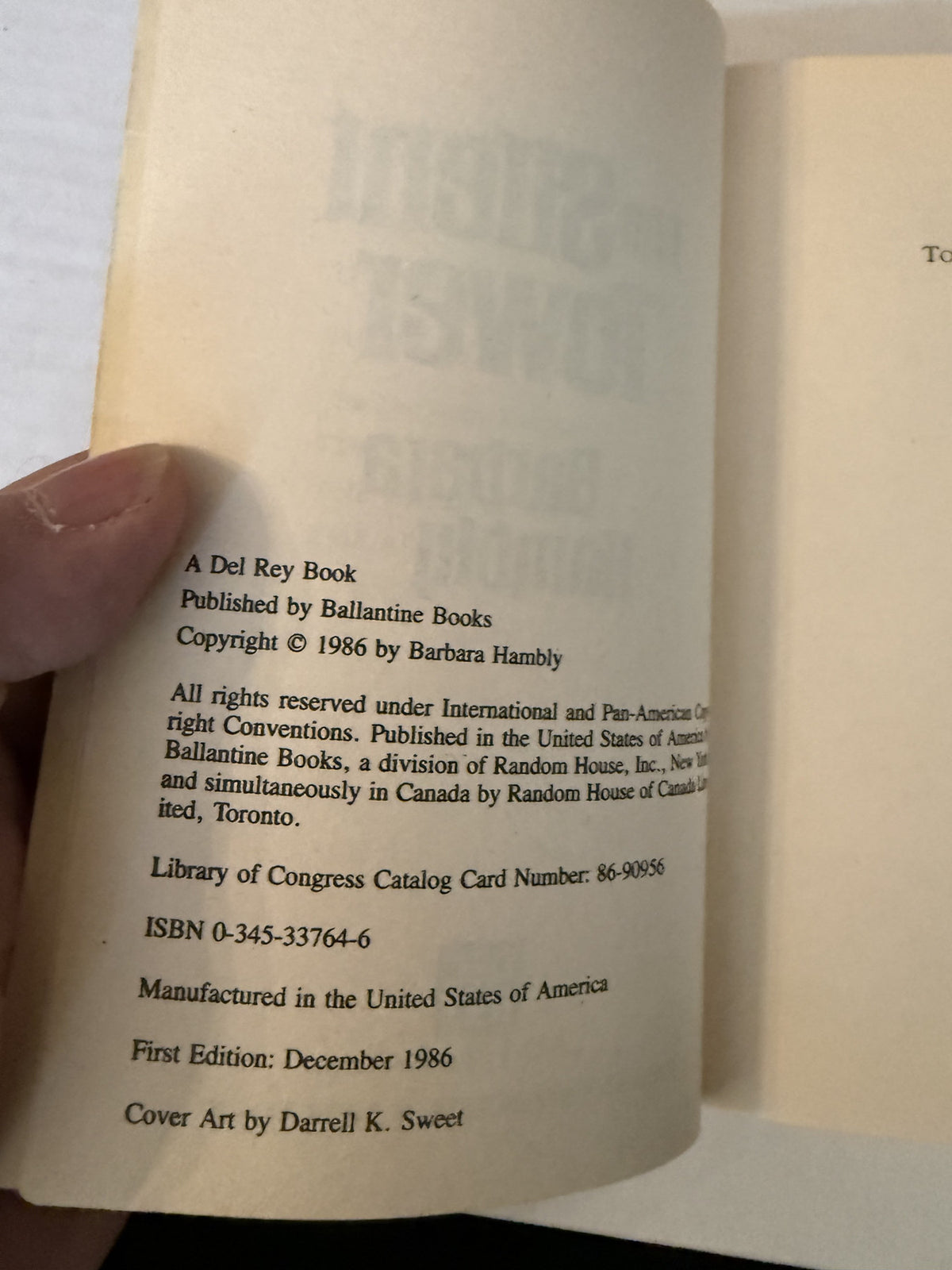 The Silent Tower, Barbara Hambly, actual copy 4 of 5