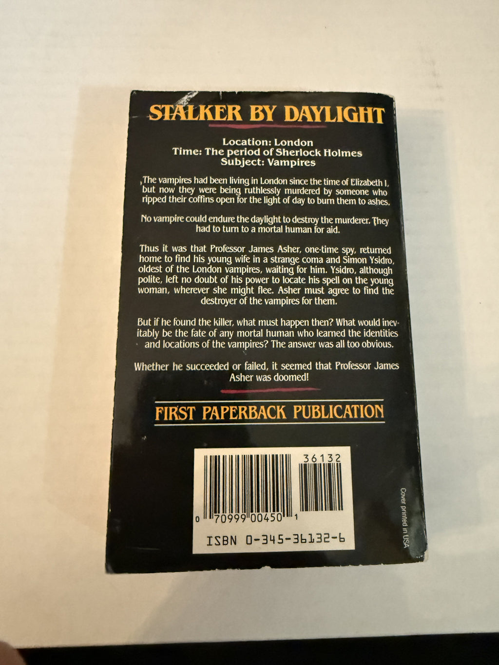 Those Who Hunt the Night by Barbara Hambly; photograph 3 of actual copy