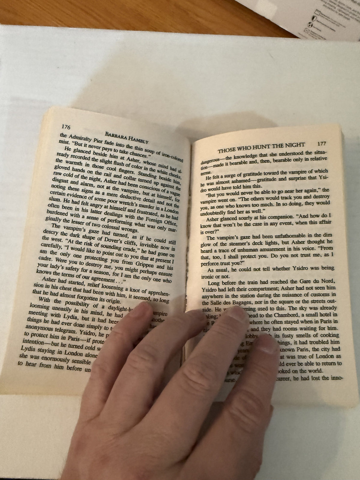 Those Who Hunt the Night by Barbara Hambly; photograph 5 of actual copy